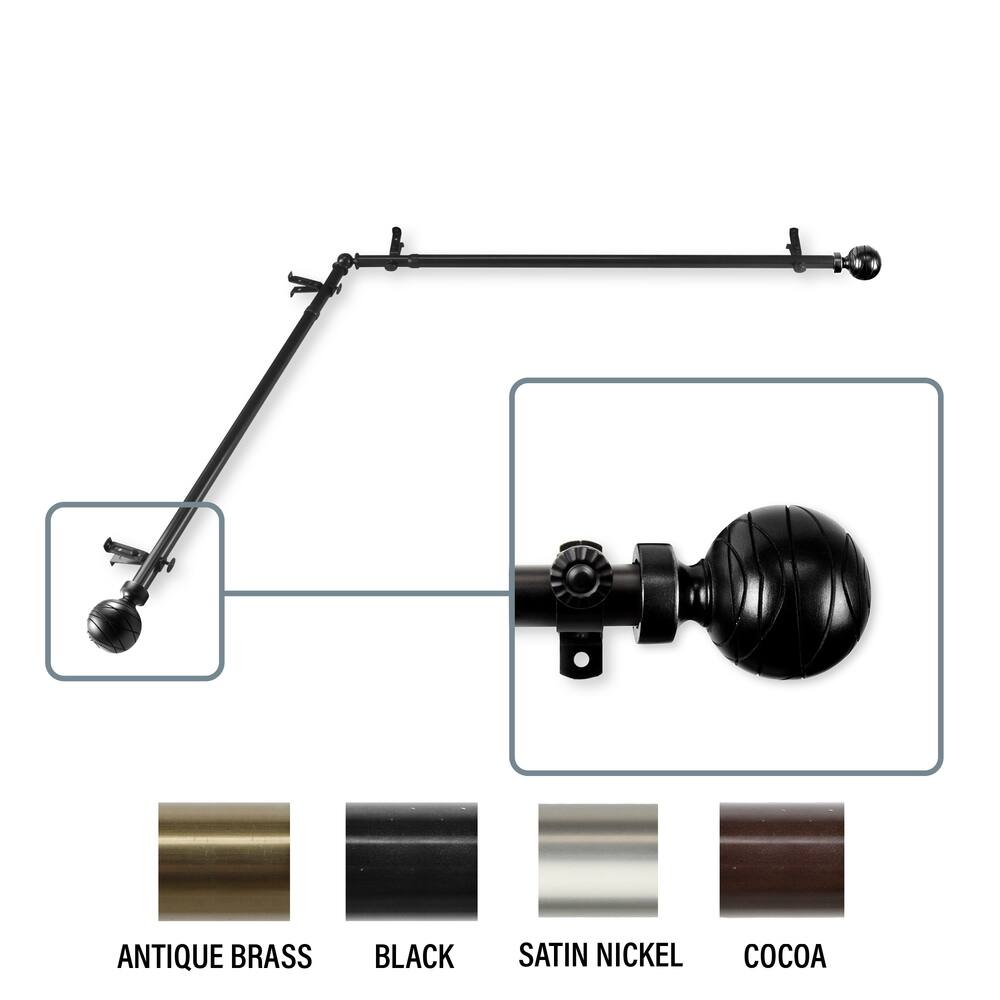 InStyleDesign Desmond Corner Window Curtain Rod 13/16 inch dia.