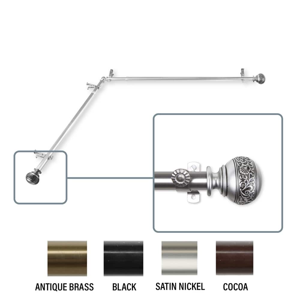 InStyleDesign Nadine Corner Window Curtain Rod 13/16 inch dia.