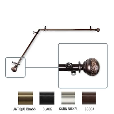 InStyleDesign Nadine Corner Window Curtain Rod 13/16 inch dia.