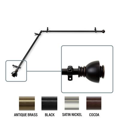 InStyleDesign Tristan Corner Window Curtain Rod 13/16 inch dia.