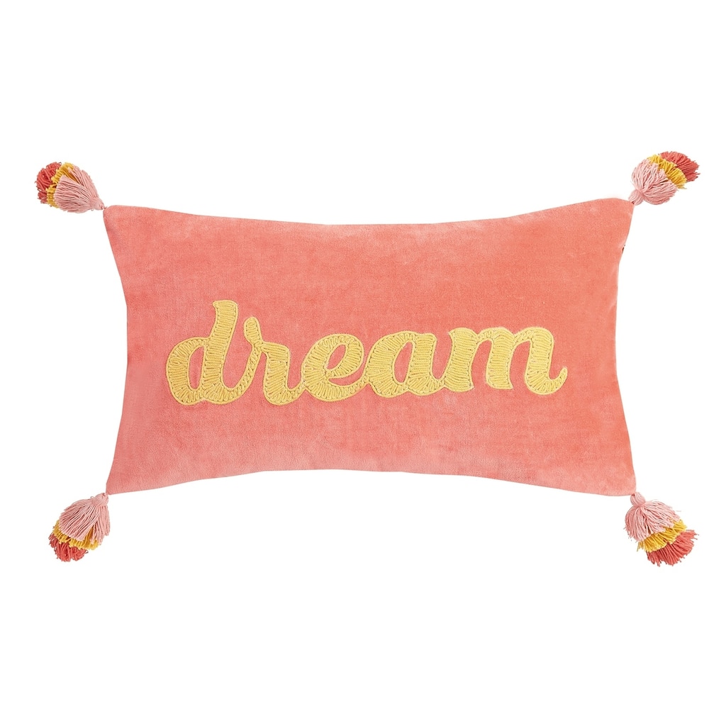 Dream Tassels Embroidered Pillow By Peking Handicraft