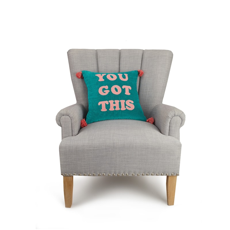You Got This Tassels Embroidered Pillow By Peking Handicraft