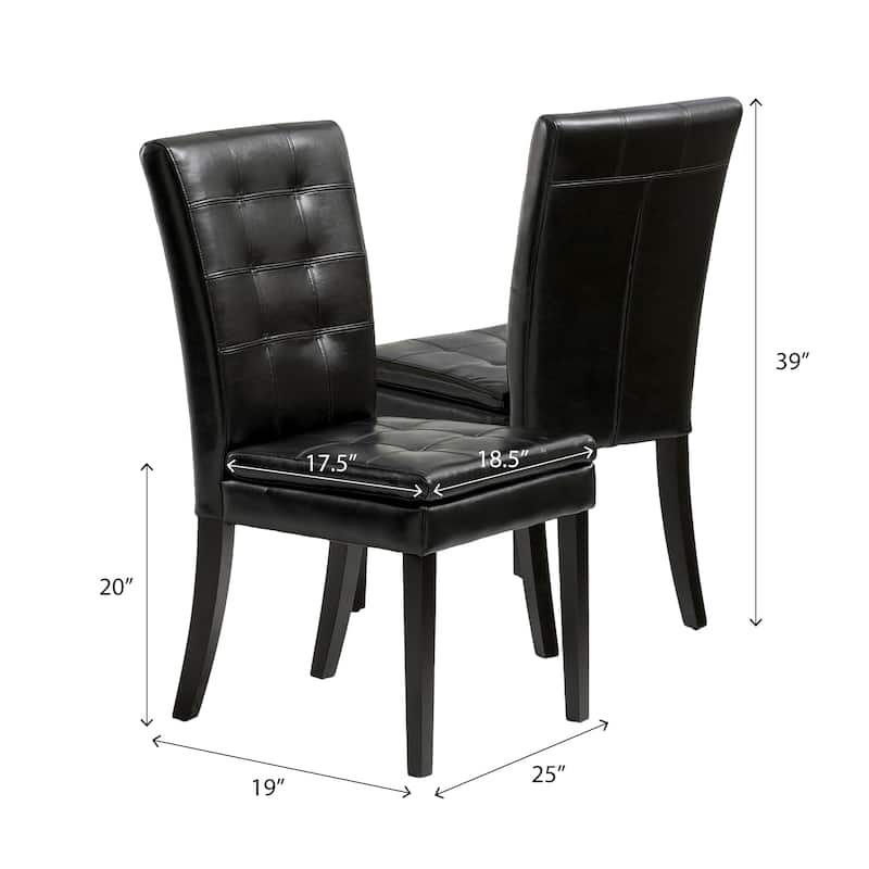Crayton Leather Dining Chair (Set of 2) by Christopher Knight Home