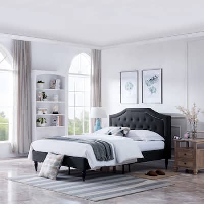 Elinor Upholstered Queen Platform Bed by Christopher Knight Home