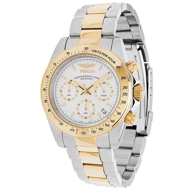 Shop Invicta Men's 9212 'Speedway' Chronograph Gold-Tone and Silver ...