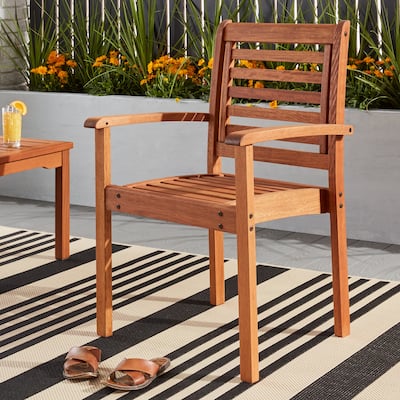 Tottenville Eucalyptus Wood Stackable Chair by Havenside Home