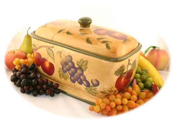 Tuscan Collection Hand-painted Toast/Bread Jar