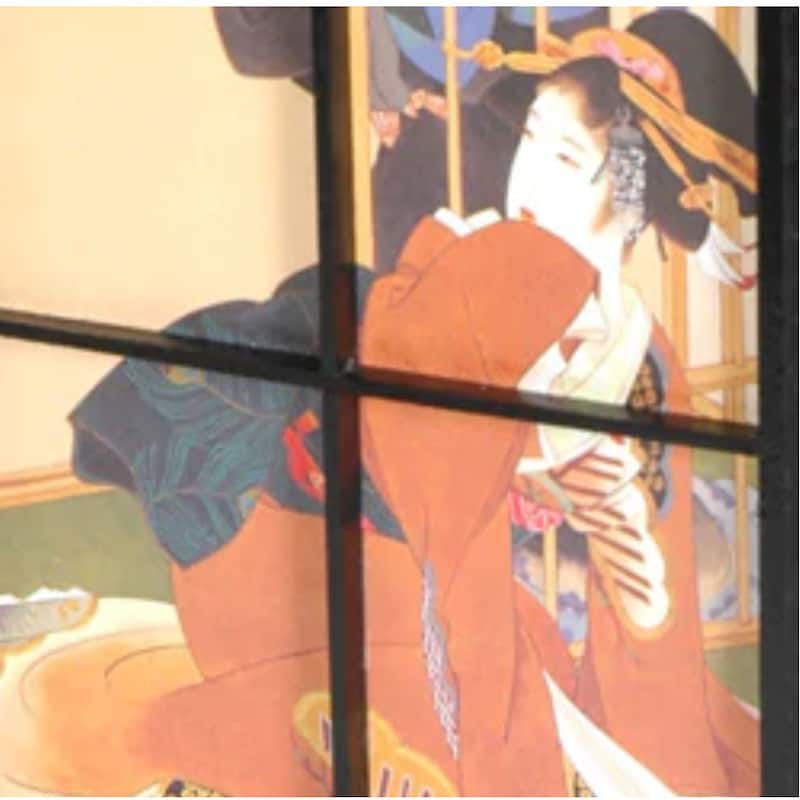 Handmade Geisha Design Shoji Accent Lantern Lamp (China)