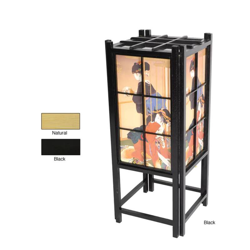Handmade Geisha Design Shoji Accent Lantern Lamp (China)