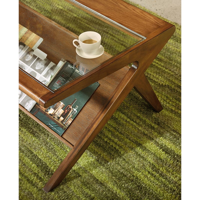 INK IVY Rocket Wood & Tempered Glass Coffee Table