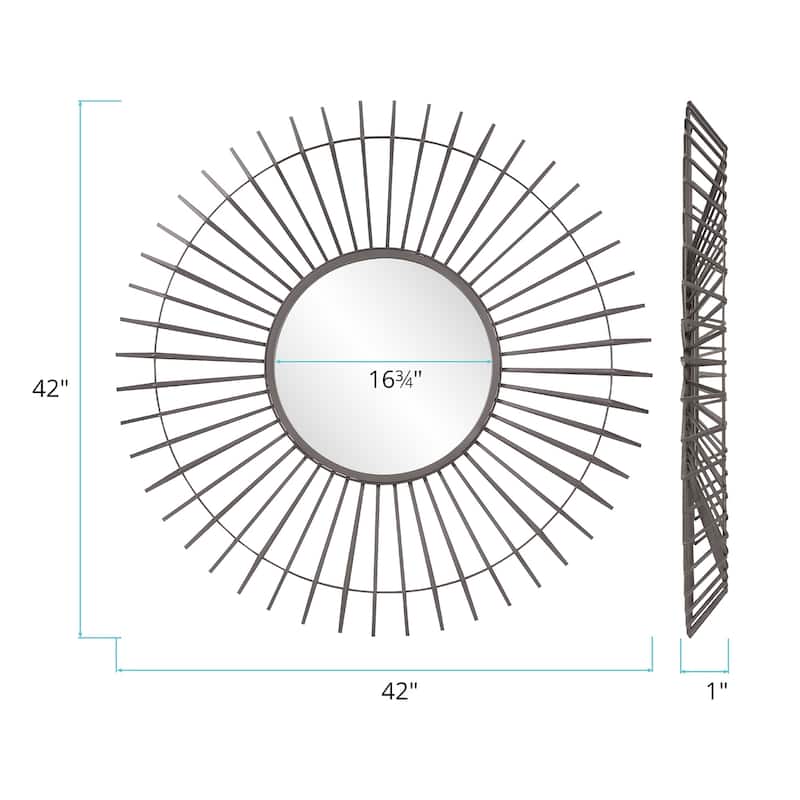 Allan Andrews Kenton Sunburst Iron Frame Wall Mirror - 42 x 42