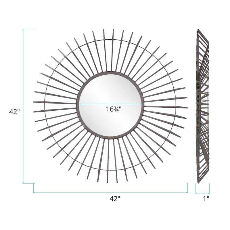 Allan Andrews Kenton Sunburst Iron Frame Wall Mirror - 42 x 42