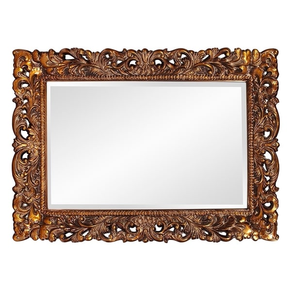 Allan Andrews Antique Gold Ornate Framed Rectangular Beveled Wall