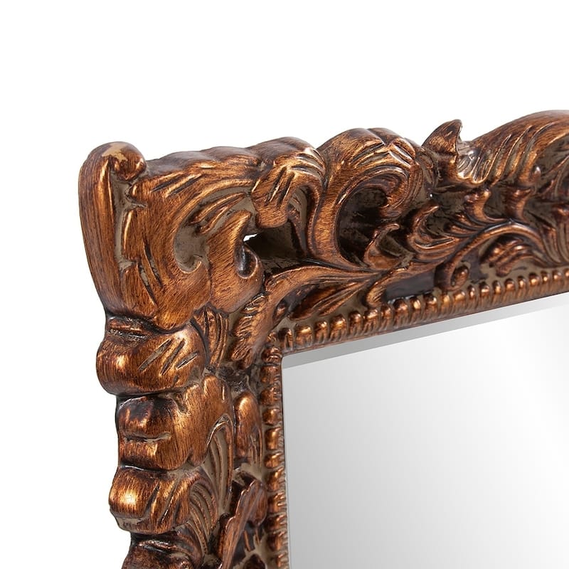 Allan Andrews Antique Gold Ornate Framed Rectangular Beveled Wall Mirror - 46"H x 32"W x 4"D
