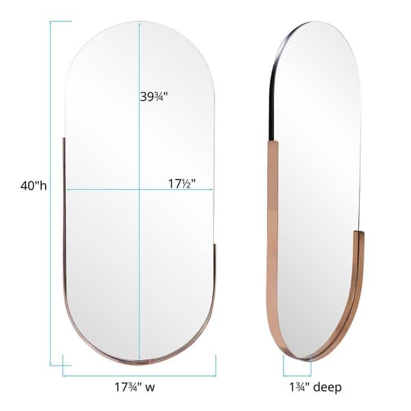 Allan Andrews Dante Rose Gold Oval Wall Mirror - Rose Gold