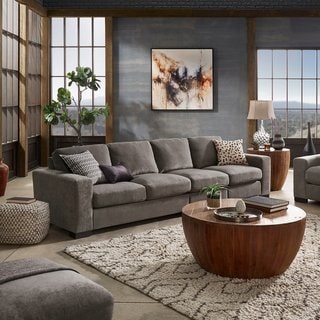 Ashton Grey Fabric Double Sided Down-Feather Oversize Extra-long