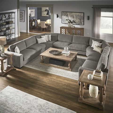 Ashton Grey Fabric Double Sided Down-Feather Modular Sectional by iNSPIRE Q Artisan