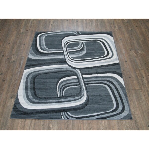 ChicRugz Geometric Gray 2x3 Rug - 2' X 3'