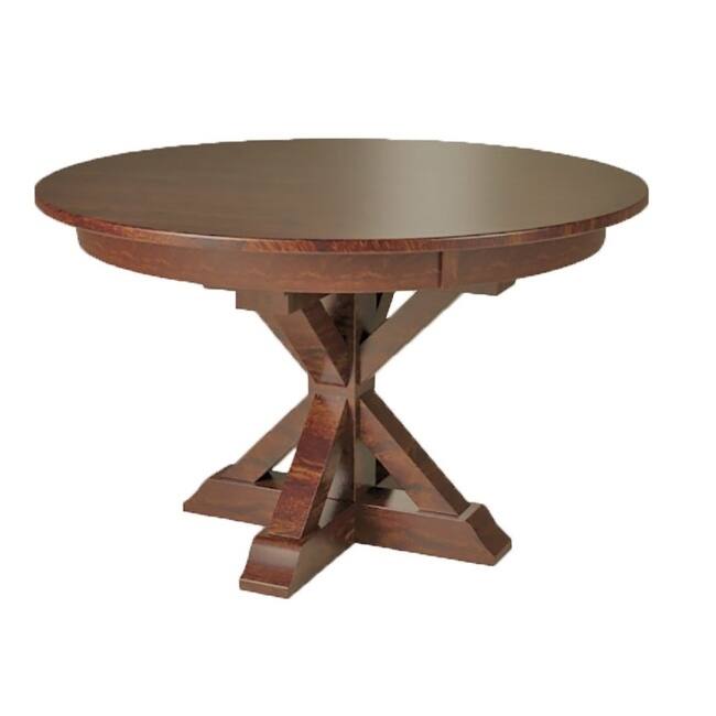 X-Base Single Pedestal 4 Foot Round Dining Table