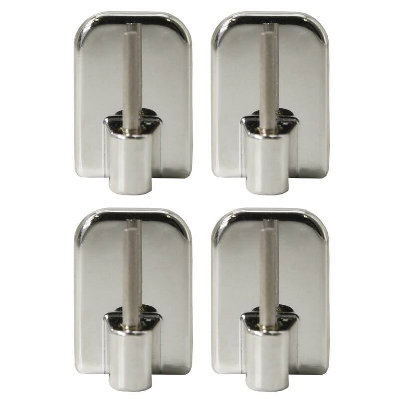 Self Adhesive Hooks Sash Rod Kitchen Curtains Set of 4 - n/a