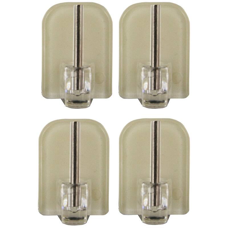 Self Adhesive Hooks Sash Rod Kitchen Curtains Set of 4 - n/a - Clear