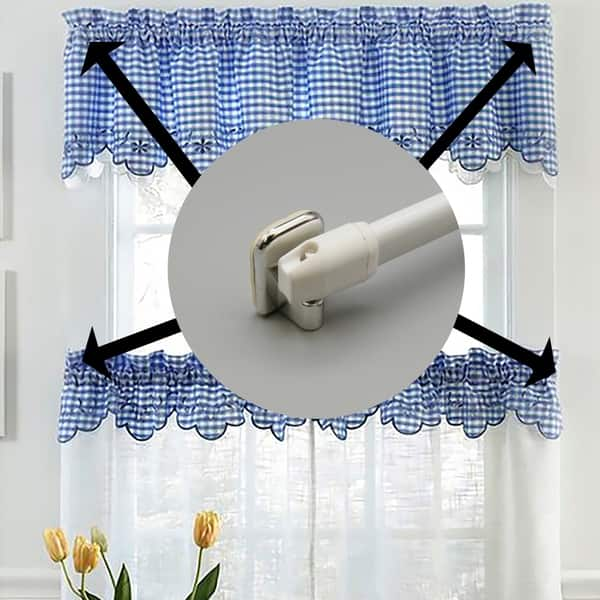 Self Adhesive Hooks Sash Rod Kitchen Curtains Set Of 4 N A Overstock 25322489