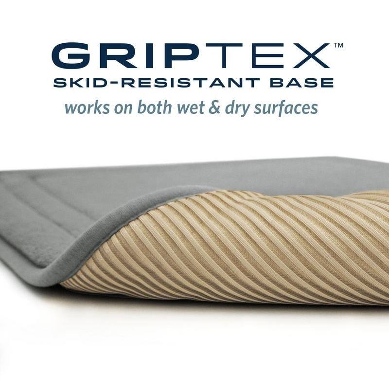 MICRODRY Quick Drying Memory Foam Bath mat with GripTex skidresistant base, 17 x 24 (2 Pack