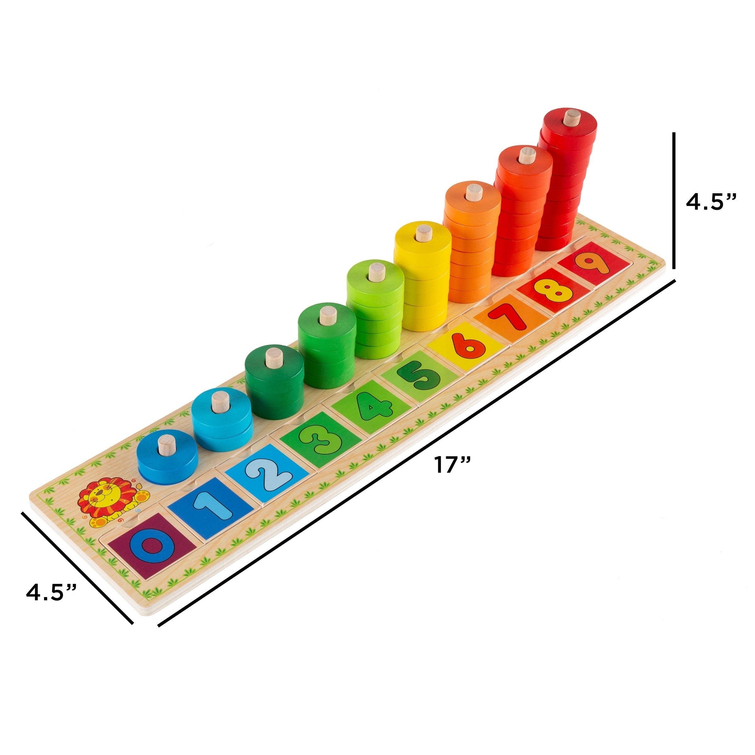 Wooden Numbers for Learning Games, Educational Tool (Rainbow