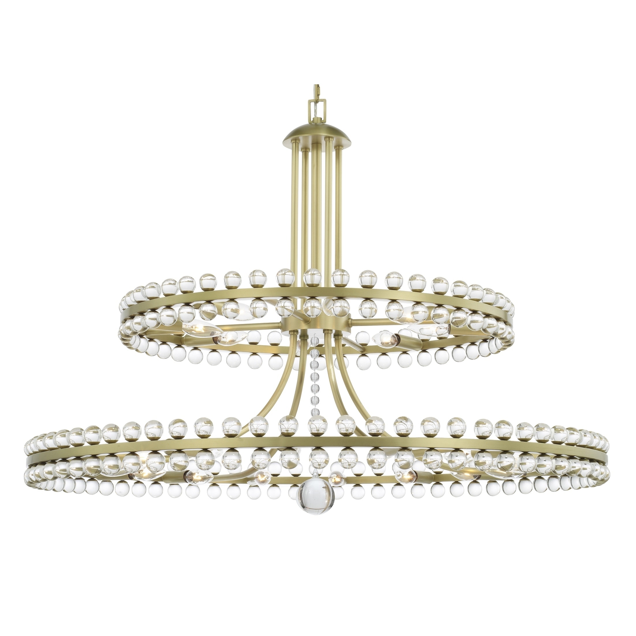 Clover 24-light Aged Brass Chandelier - Aged Brass - Chandeliers For Bedrooms by Overstock.com