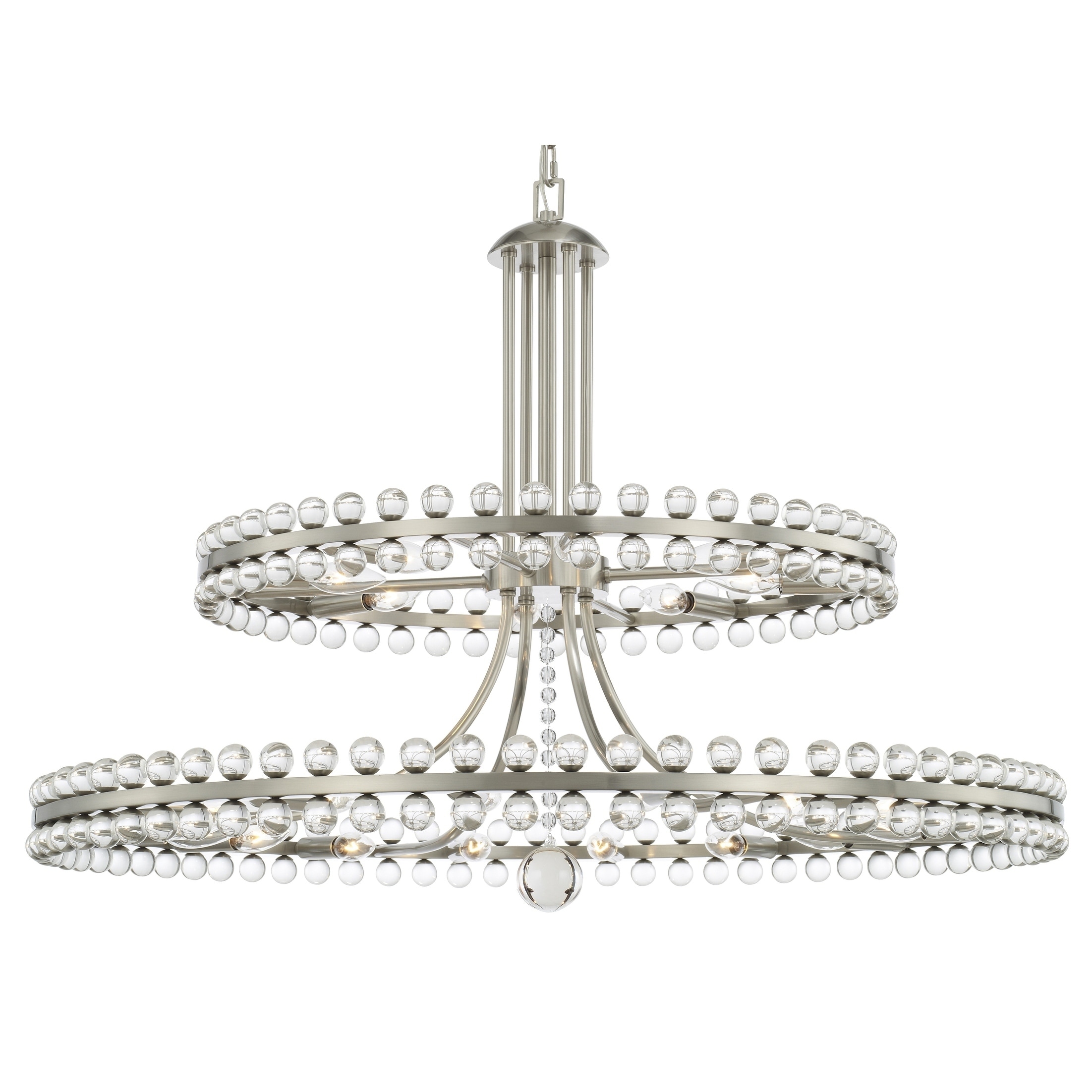 Clover 24-light Brushed Nickel Chandelier - Brushed nickel - Chandeliers For Bedrooms by Overstock.com