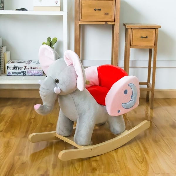 nursery elephant plush rocker