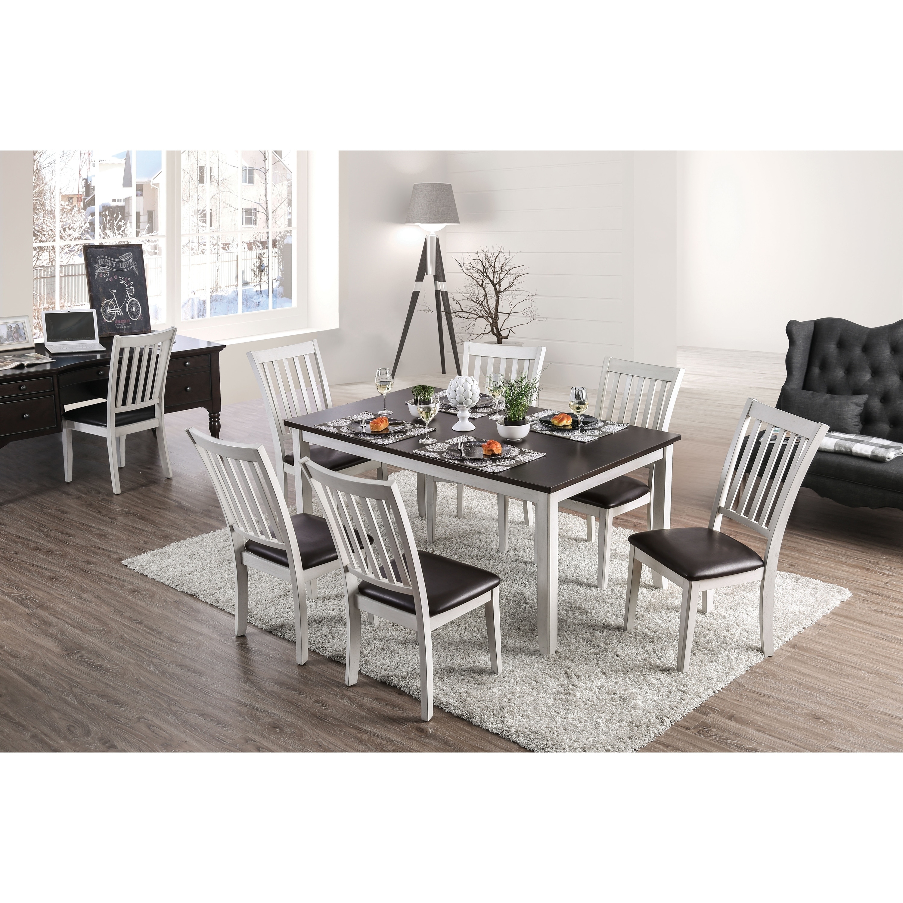 Shop Furniture Of America Madrid 7 Piece Dining Table Set Overstock 25324249