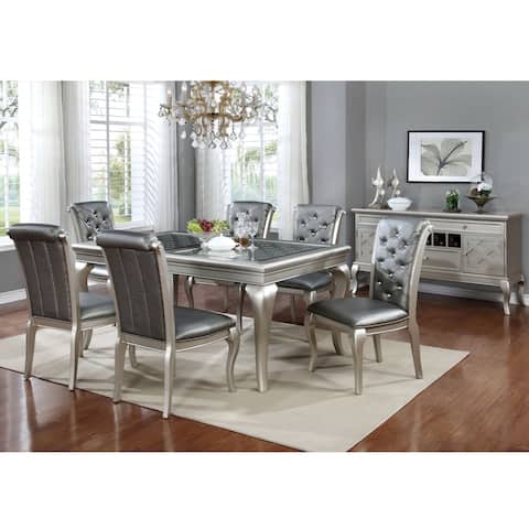 Furniture of America Tily Glam Gold 7-piece Dining Table Set