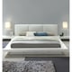 preview thumbnail 1 of 4, Carbon Loft Ballingham Gloss White Low Profile Upholstered Bed