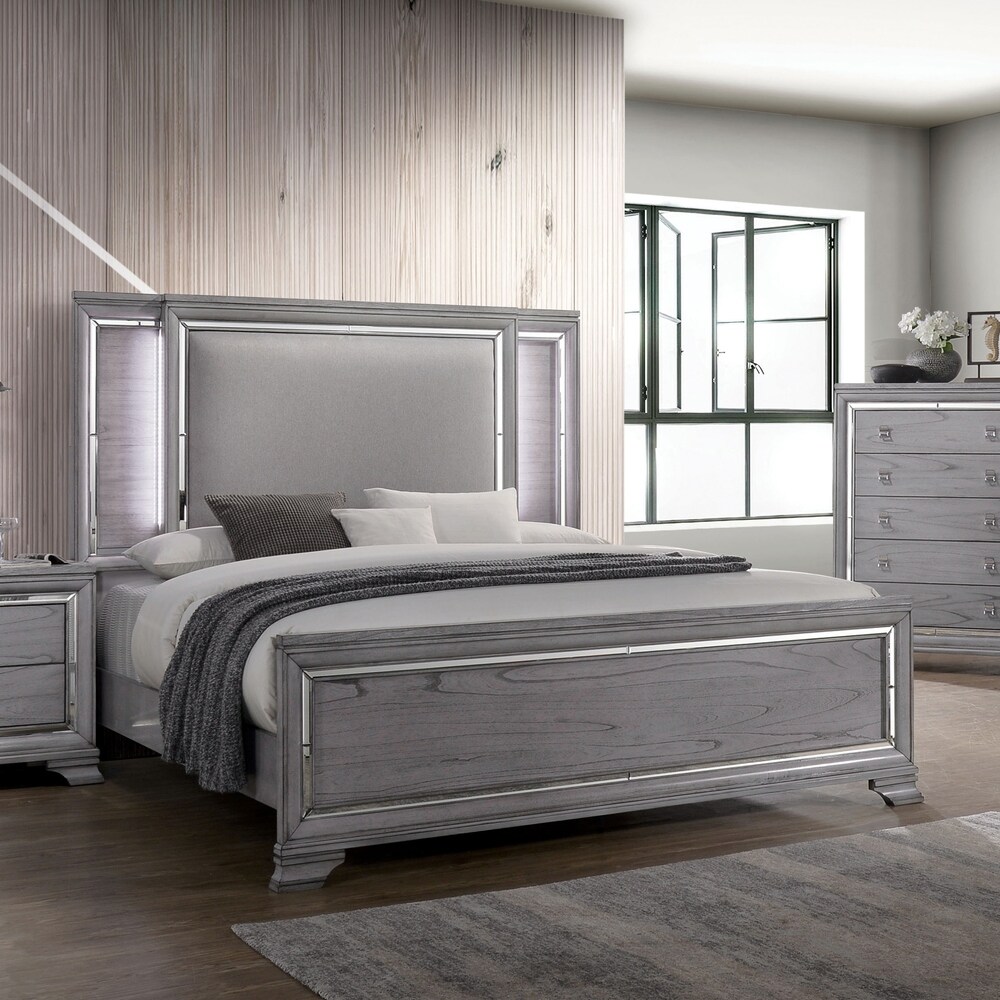 grey california king bed