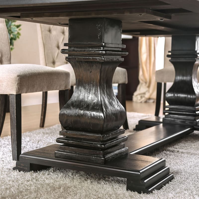 Kaolinovo Country Ivory Solid Wood 7-Piece Dining Table Set by Furniture of America