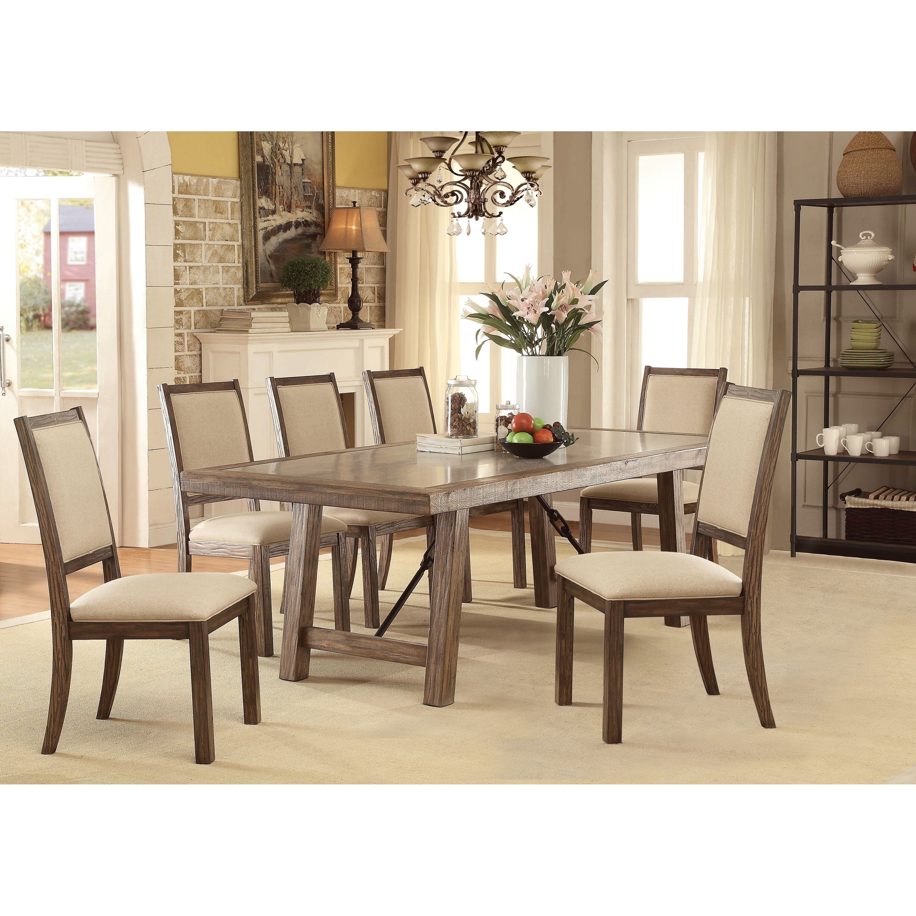 Furniture Of America Fitzgerald 7 Piece Transitional Dining Furniture Of America Fitzgerald 7