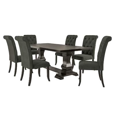 Kaolinovo Traditional Grey Solid Wood 7-Piece Dining Table Set by Furniture of America