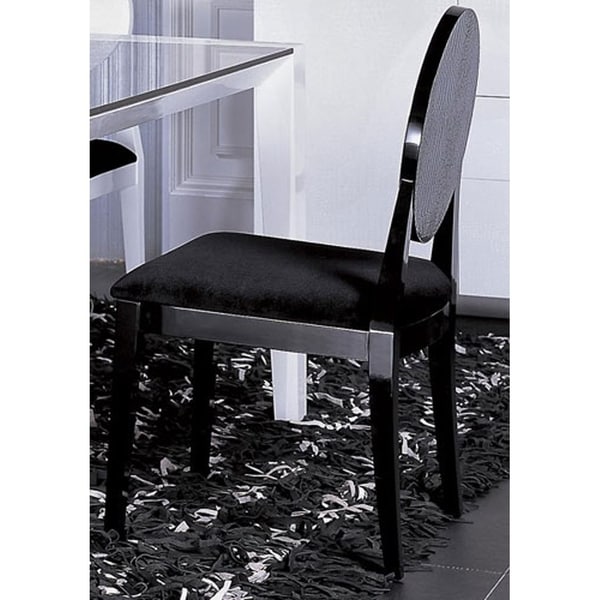 HomeRoots Furniture Modern Black Crocodile Texture Velour Fabric Dining Chair - Set of 2