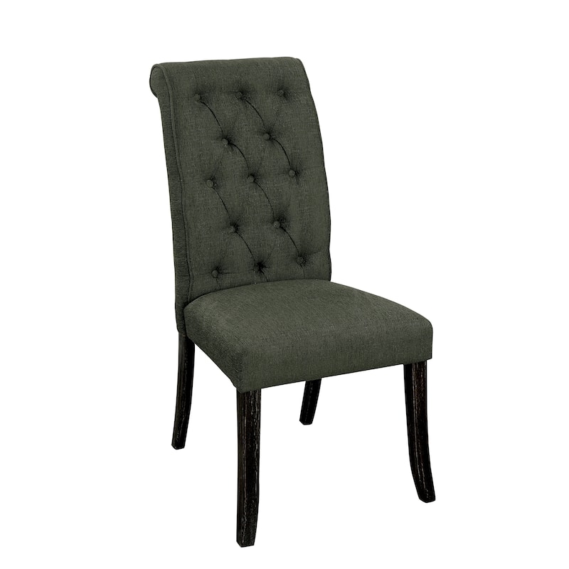 Kaolinovo Farmhouse Black Tufted 5-Piece Round Dining Table Set by Copper Grove