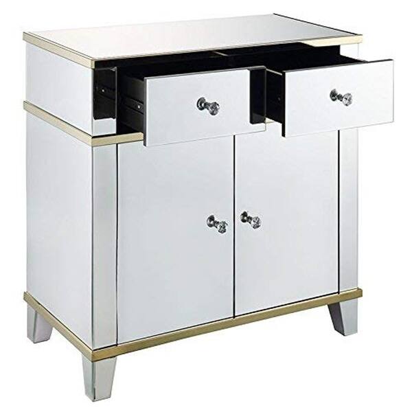 Shop Fully Mirrored Wooden Console Table With Two Drawers And One