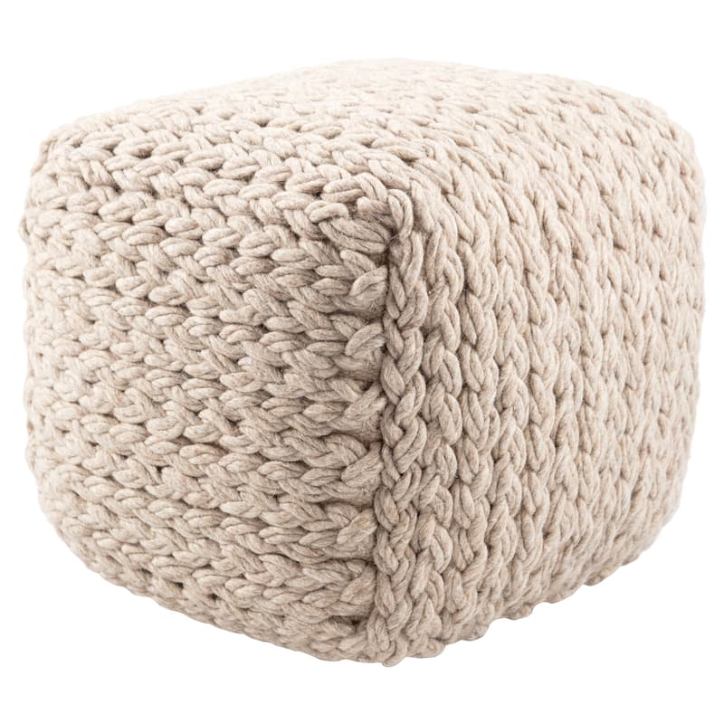 Kallan Cream Textured Pouf/ Floor Pillow