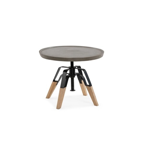 Modrest Yates Modern Concrete & Oak End Table