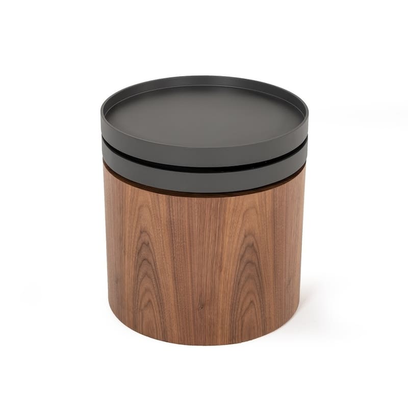 Modrest Bascom Modern Walnut End Table W/ Swivel Top