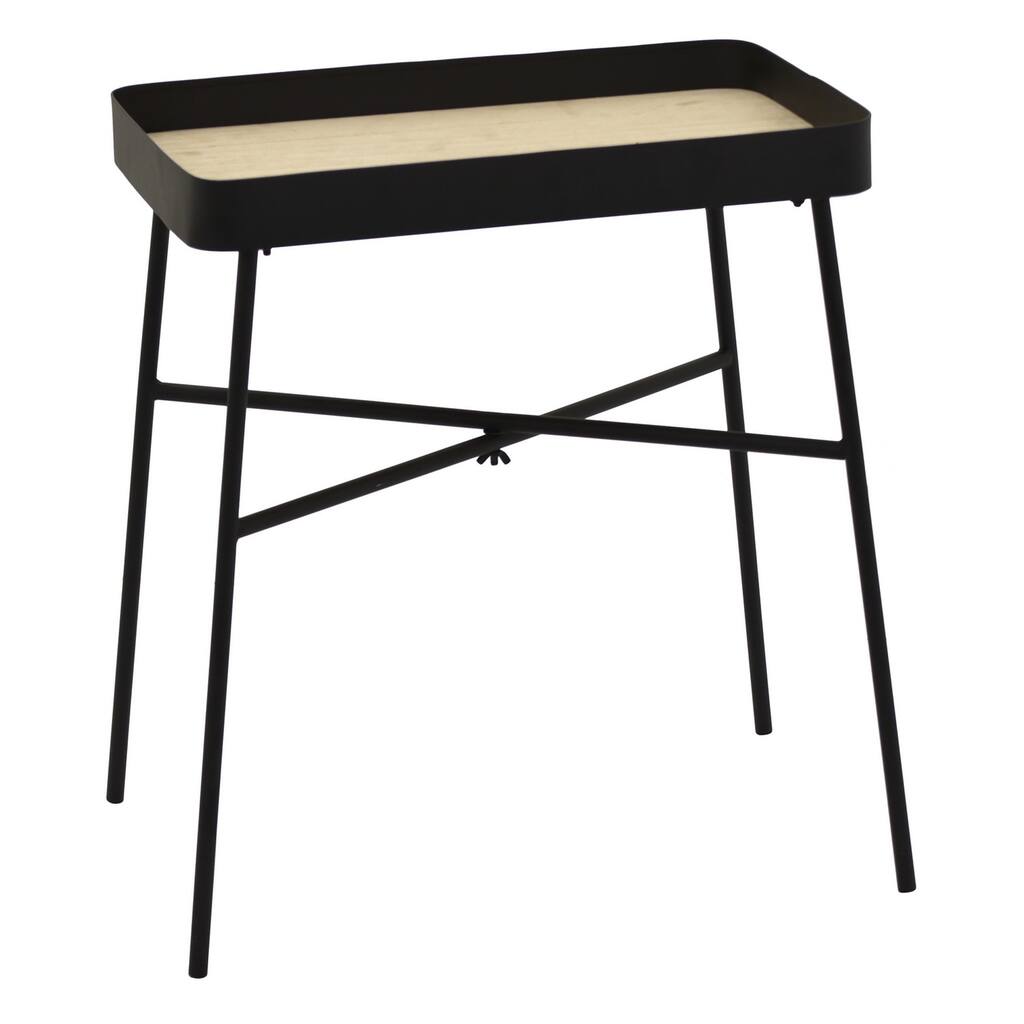 20" Metal Tray Table - Black By Three Hands