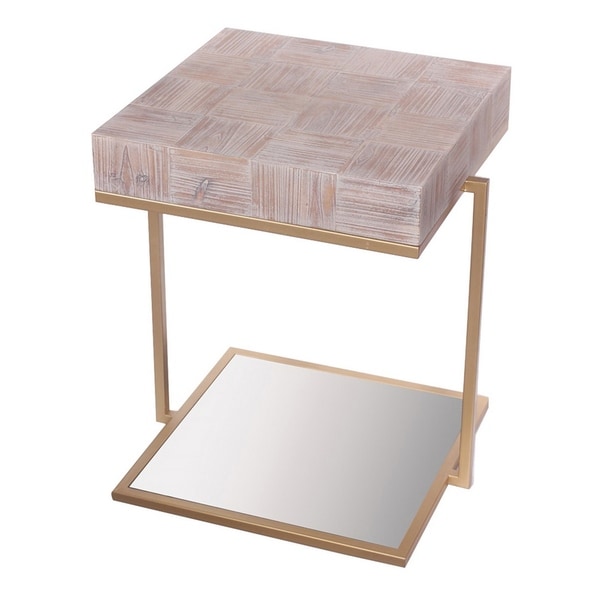 Three Hands Wood/Metal 22.75-inch Mirrored Table