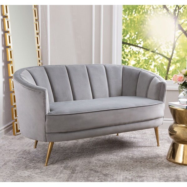 Abbyson Livi Grey Channel Tufted Velvet Sofa On Free Abbyson Livi Grey Channel Tufted Velvet Sofa