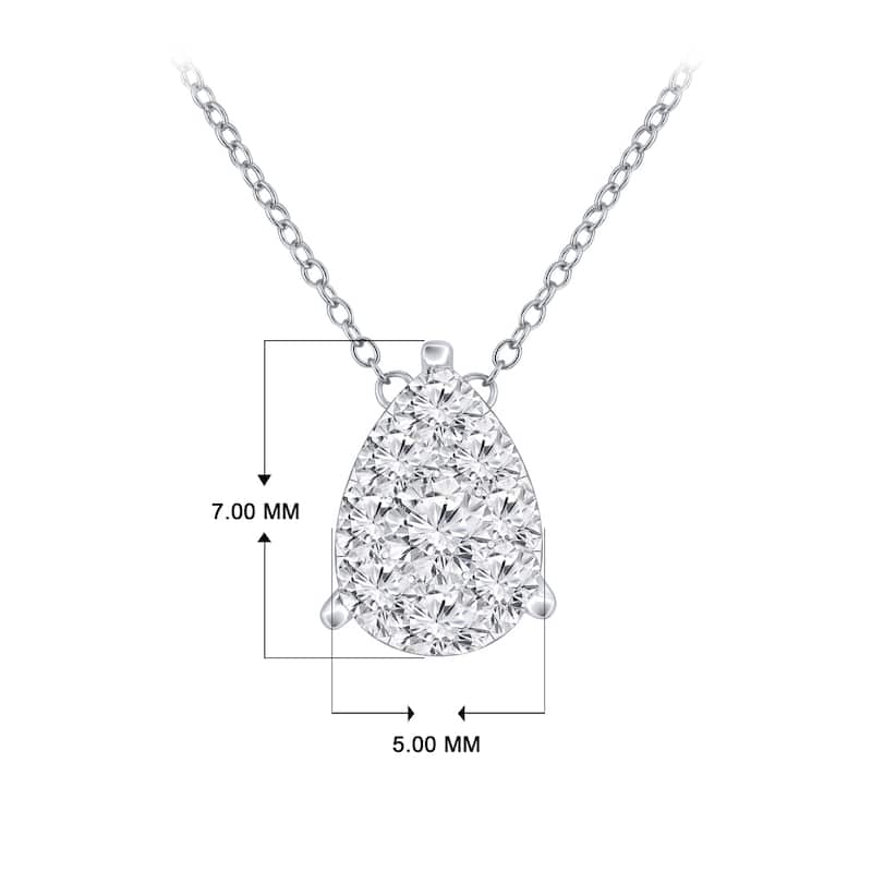 14k Gold 1/10ctw Pear Style Diamond Necklace by Auriya (H-I, I1-I2)