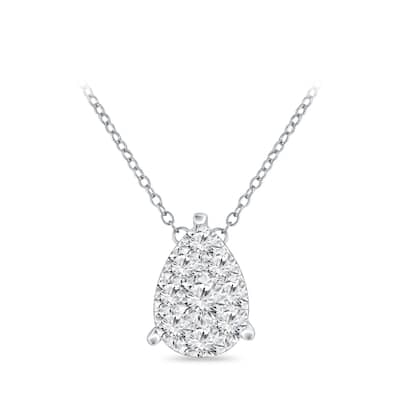 14k Gold 1/10ctw Pear Style Diamond Necklace by Auriya (H-I, I1-I2)