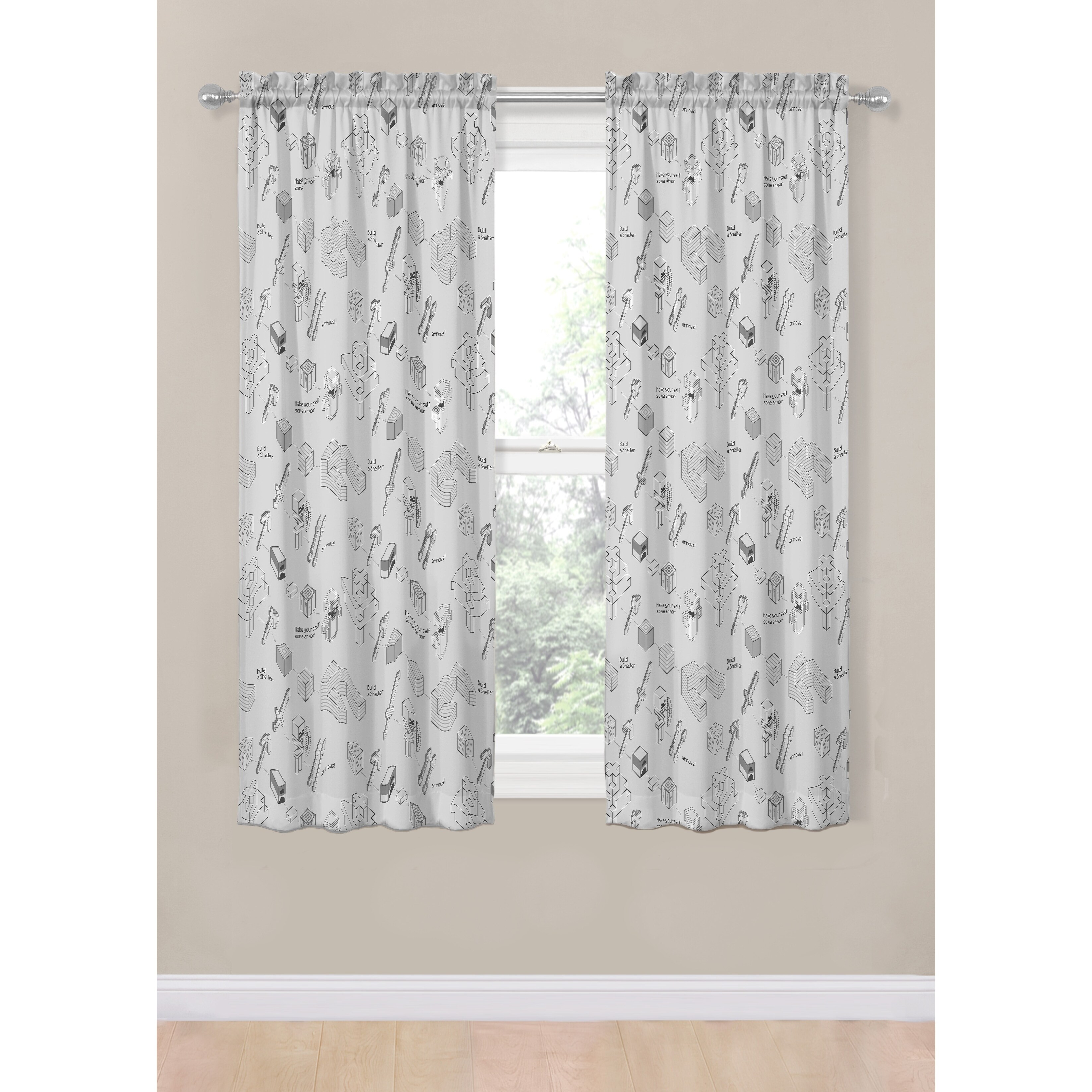 Shop Mojang Minecraft Survive 63 Decorative Drapes Set Free